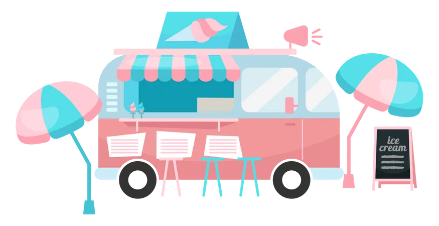 Ice cream food truck  Illustration