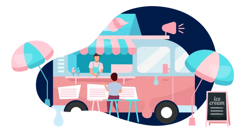 Ice cream food truck  Illustration