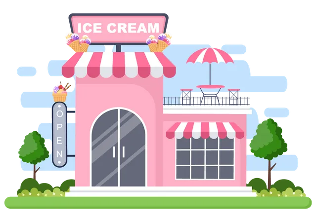 Ice Cream Parlor  Illustration