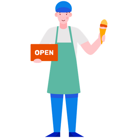 Ice Cream Seller  Illustration