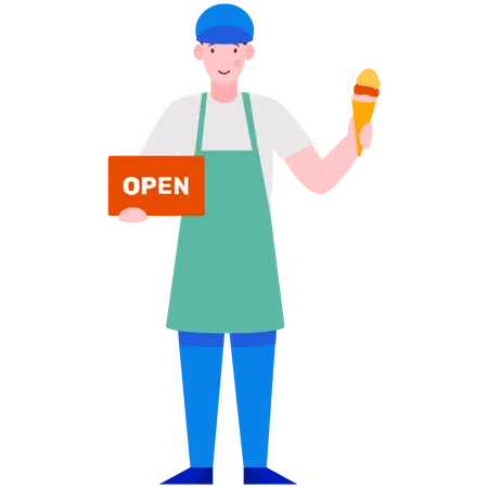 Ice Cream Seller  Illustration