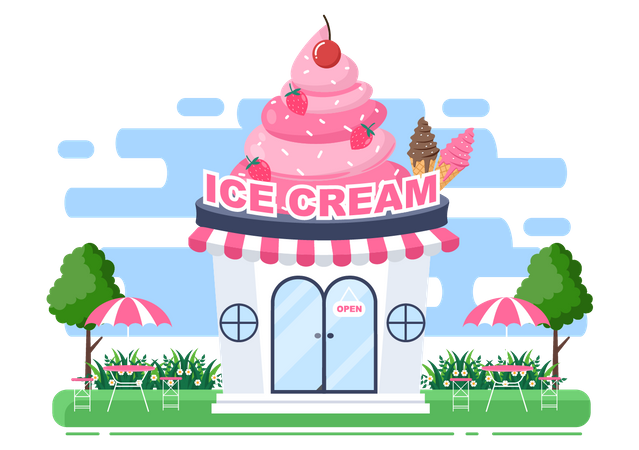 Ice Cream Shop Illustration