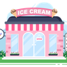 ice cream shop illustration svg