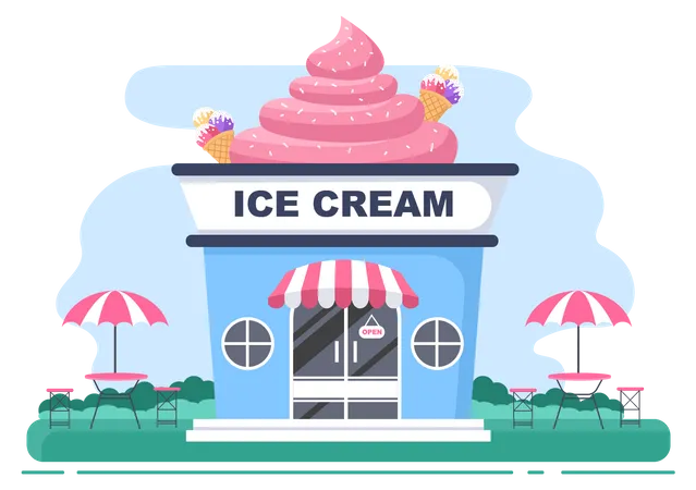 Ice Cream Shop Illustration