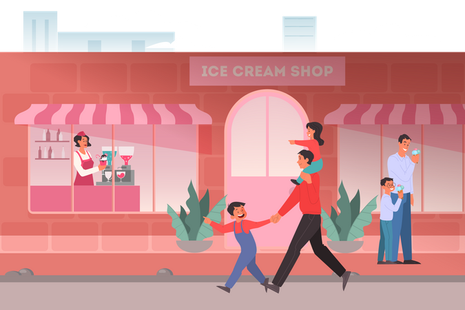 Ice cream shop Illustration