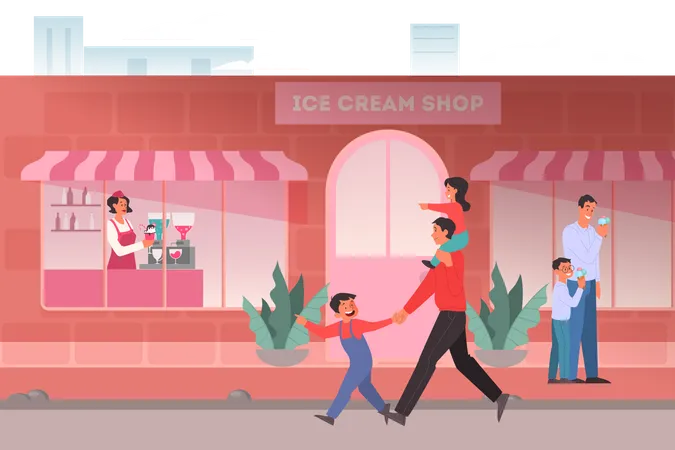 Ice cream shop  Illustration