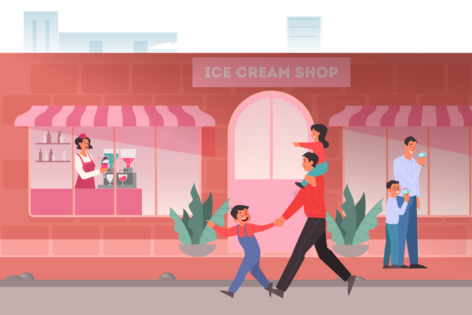 Ice cream shop  Illustration