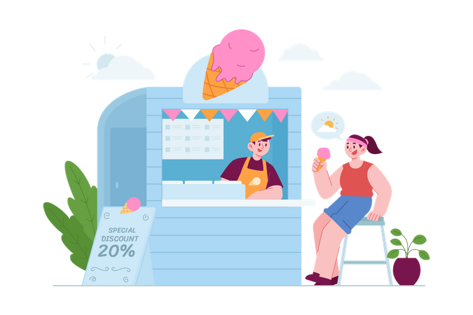 Ice cream shop  Illustration