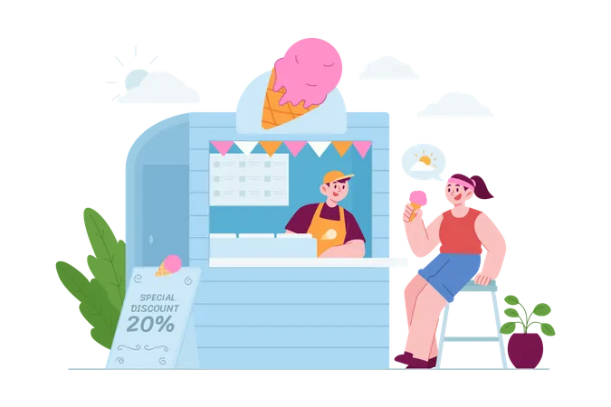 Ice cream shop  Illustration