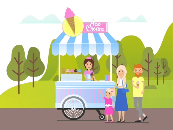 Ice cream stall  Illustration