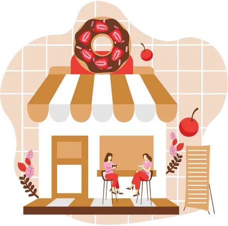 Ice Cream Store  Illustration