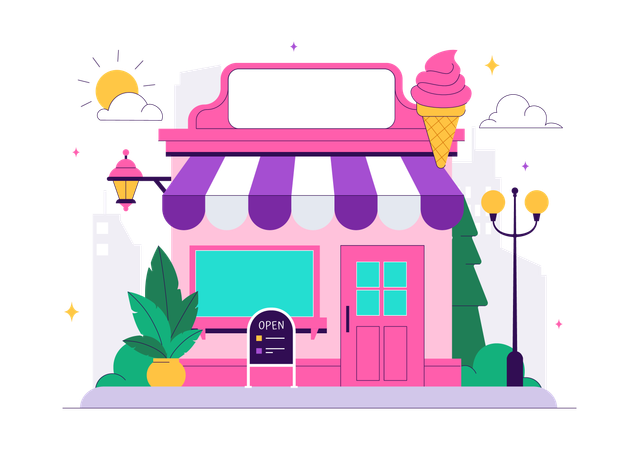 Ice Cream Store  Illustration