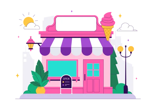 Ice Cream Store  Illustration