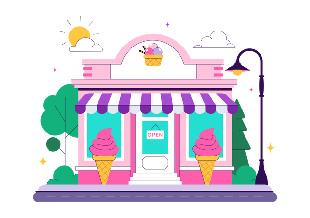 Ice Cream Store  Illustration