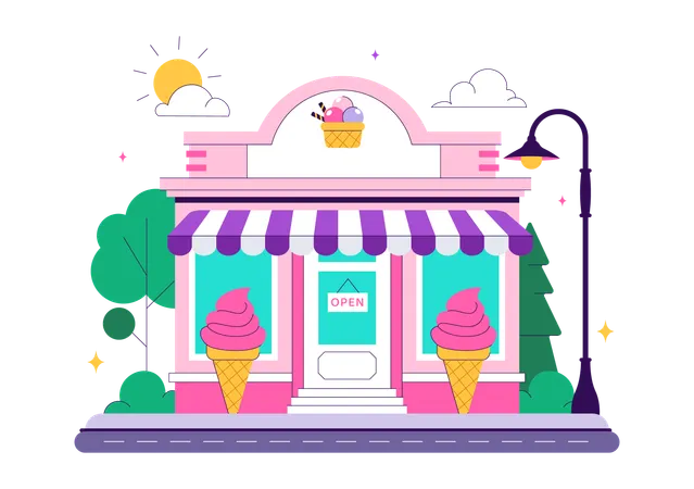 Ice Cream Store  Illustration