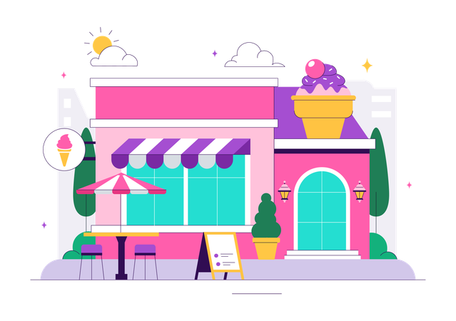 Ice Cream Store  Illustration