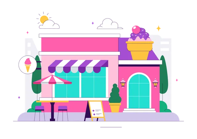 Ice Cream Store  Illustration