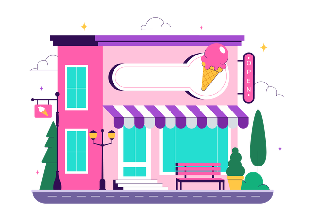 Ice Cream Store  Illustration