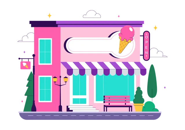 Ice Cream Store  Illustration