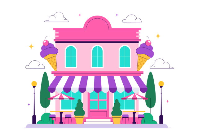 Ice Cream Store  Illustration