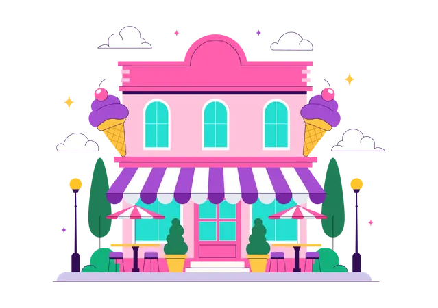 Ice Cream Store  Illustration