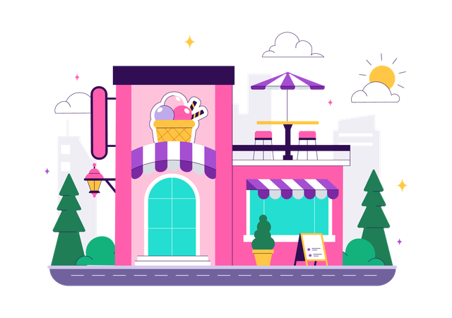 Ice Cream Store  Illustration