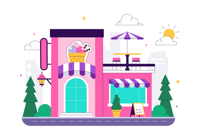 Ice Cream Store  Illustration