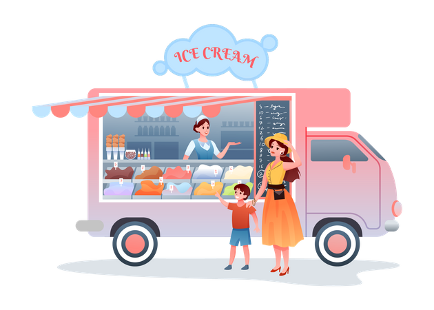 Ice cream truck  Illustration