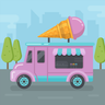 illustrations for ice cream van