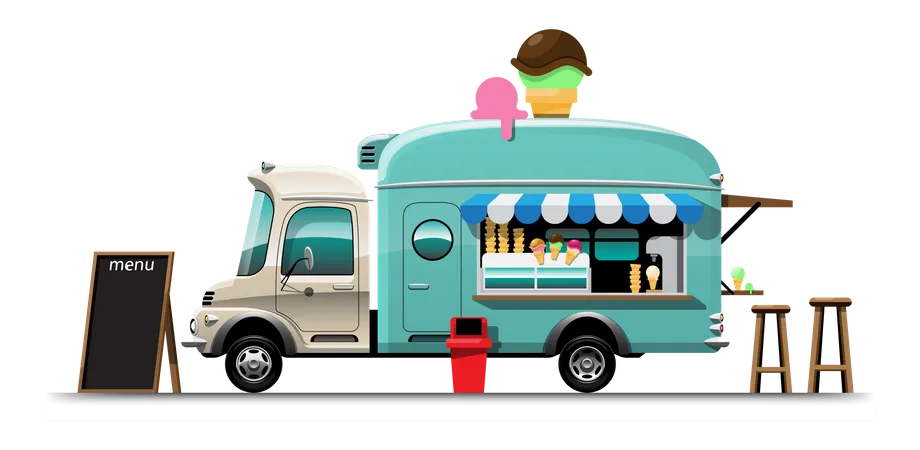 Ice Cream Van Illustration