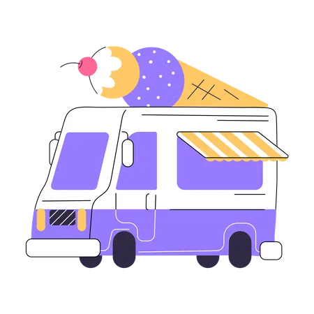 Ice Cream Van  Illustration