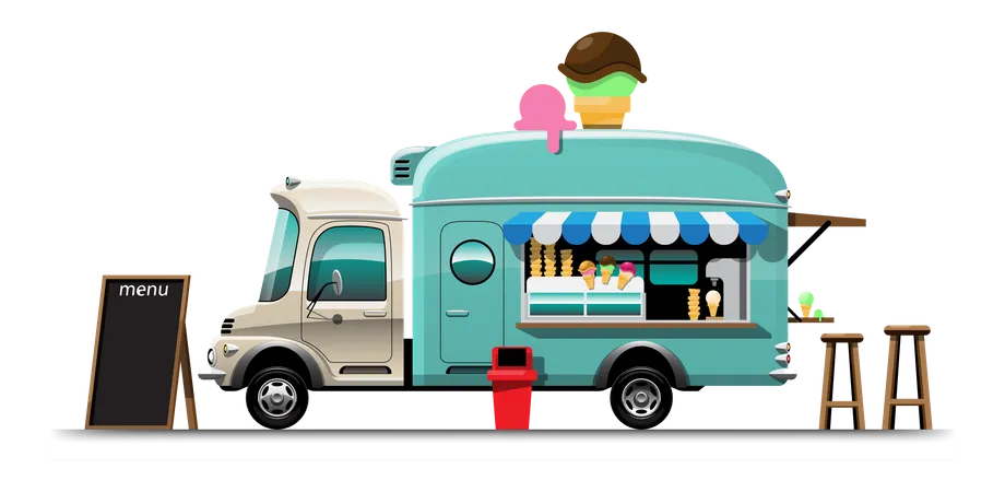 Ice Cream Van  Illustration