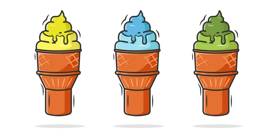 Ice cream with a cone Illustration