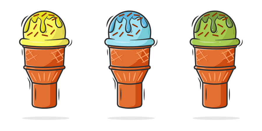 Ice cream with a cone Illustration