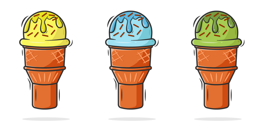 Ice cream with a cone  Illustration