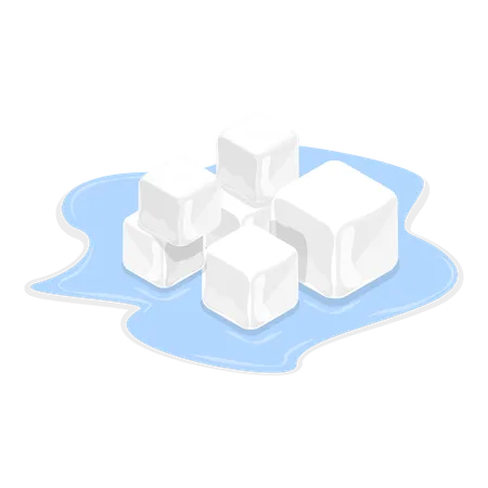 Ice cube melting  Illustration