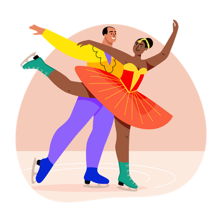 Ice dancing seen by audience  Illustration