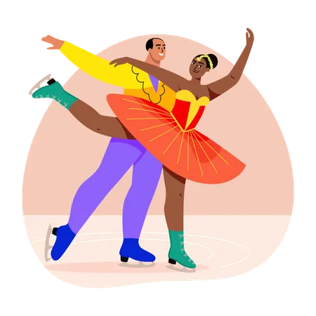 Ice dancing seen by audience  Illustration