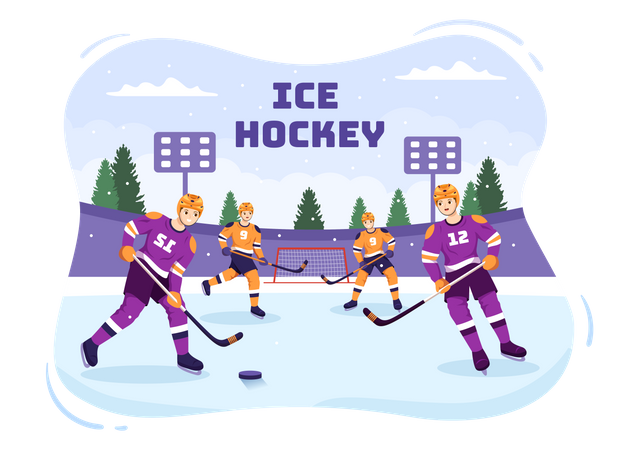 Ice Hockey Competition Illustration