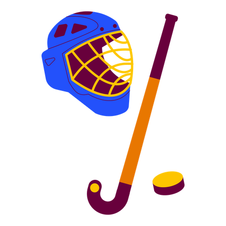 Ice hockey equipments  Illustration