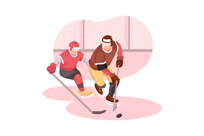 Ice Hockey Game Illustration