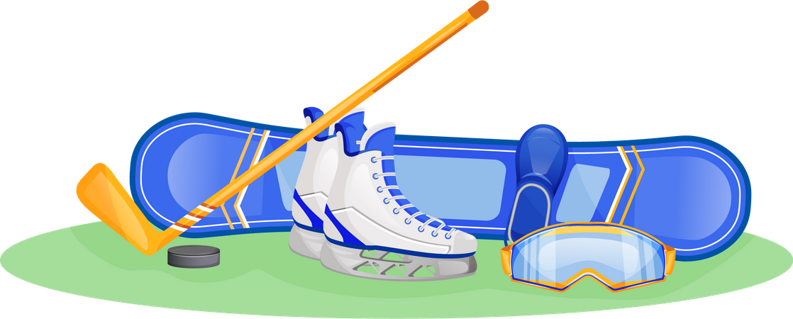 Ice hockey gear Illustration