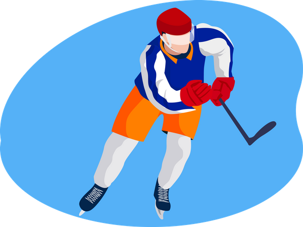 Ice Hockey Player Illustration