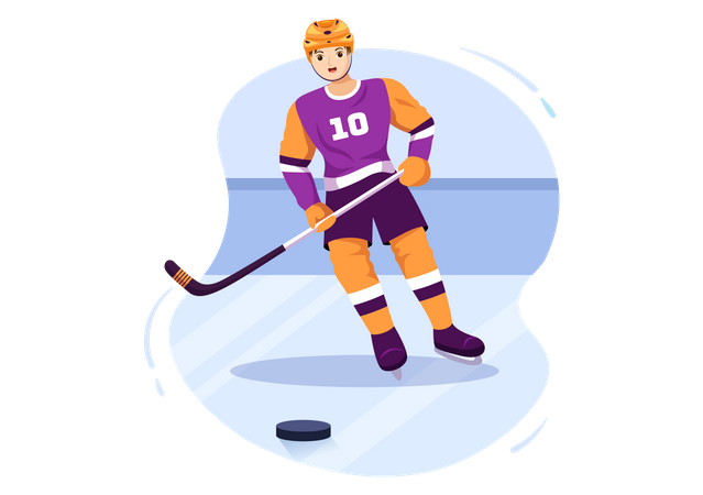 Ice Hockey Player Illustration