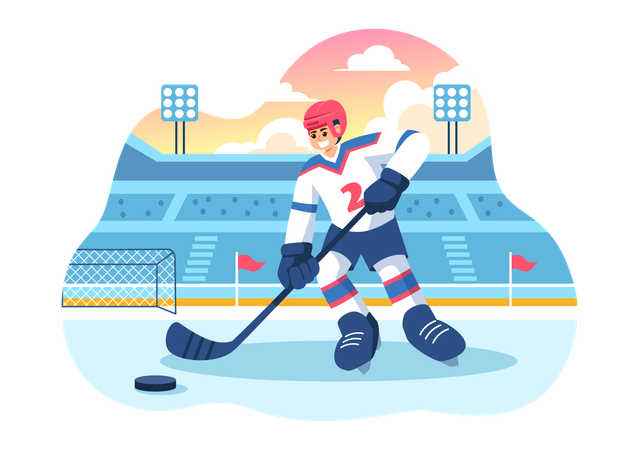 Ice Hockey Player  Illustration