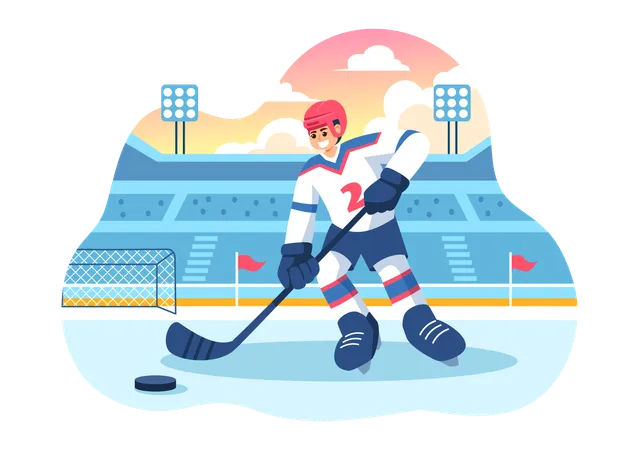 Ice Hockey Player  Illustration