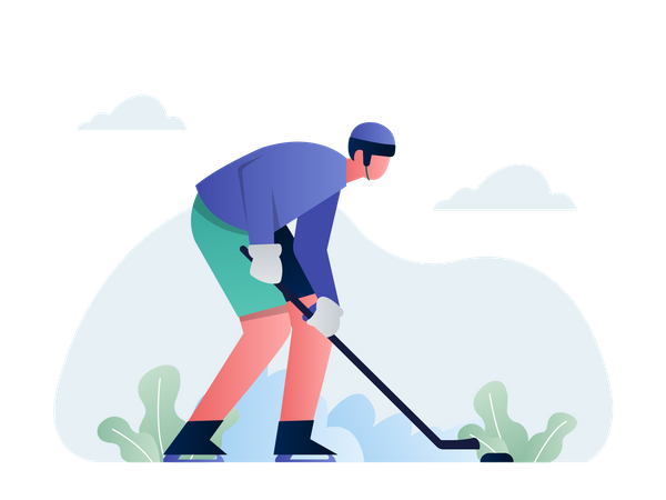 Ice Hockey Player  Illustration