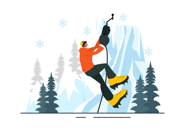 Ice Mountain Climber  Illustration