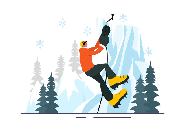 Ice Mountain Climber  Illustration