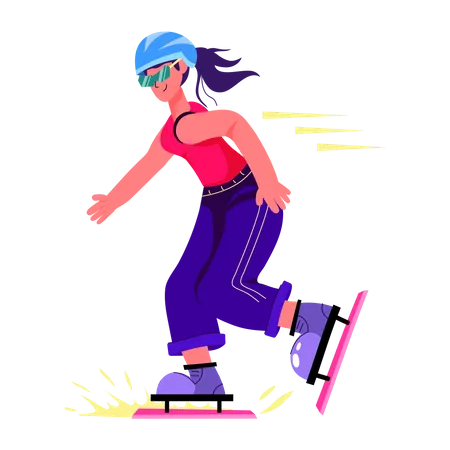 Get A Flat Illustration Of Ice Skater イラスト
